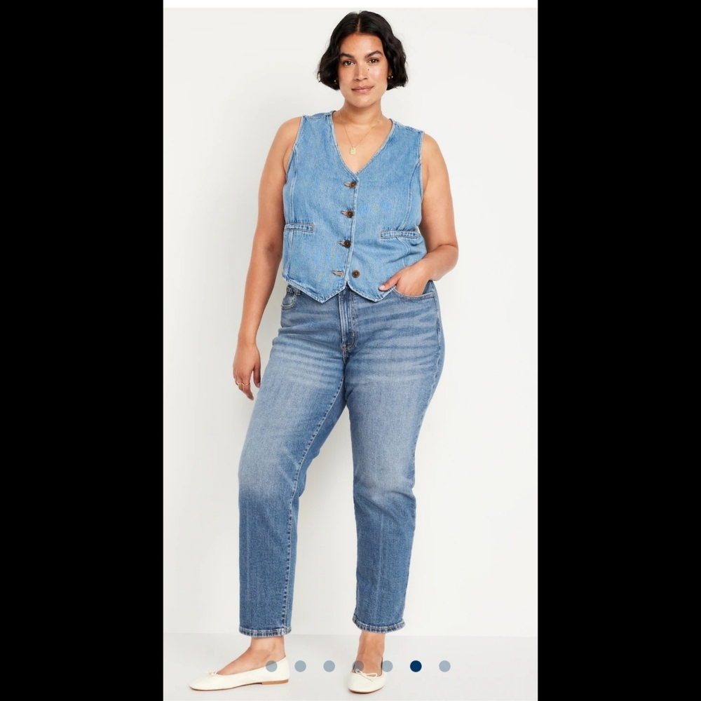 Old Navy Plus Size Mid-Rise OG Straight Ankle Jeans 26 NWT Medium Wash